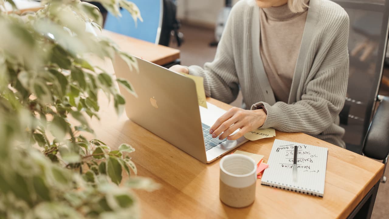 woman working at desk